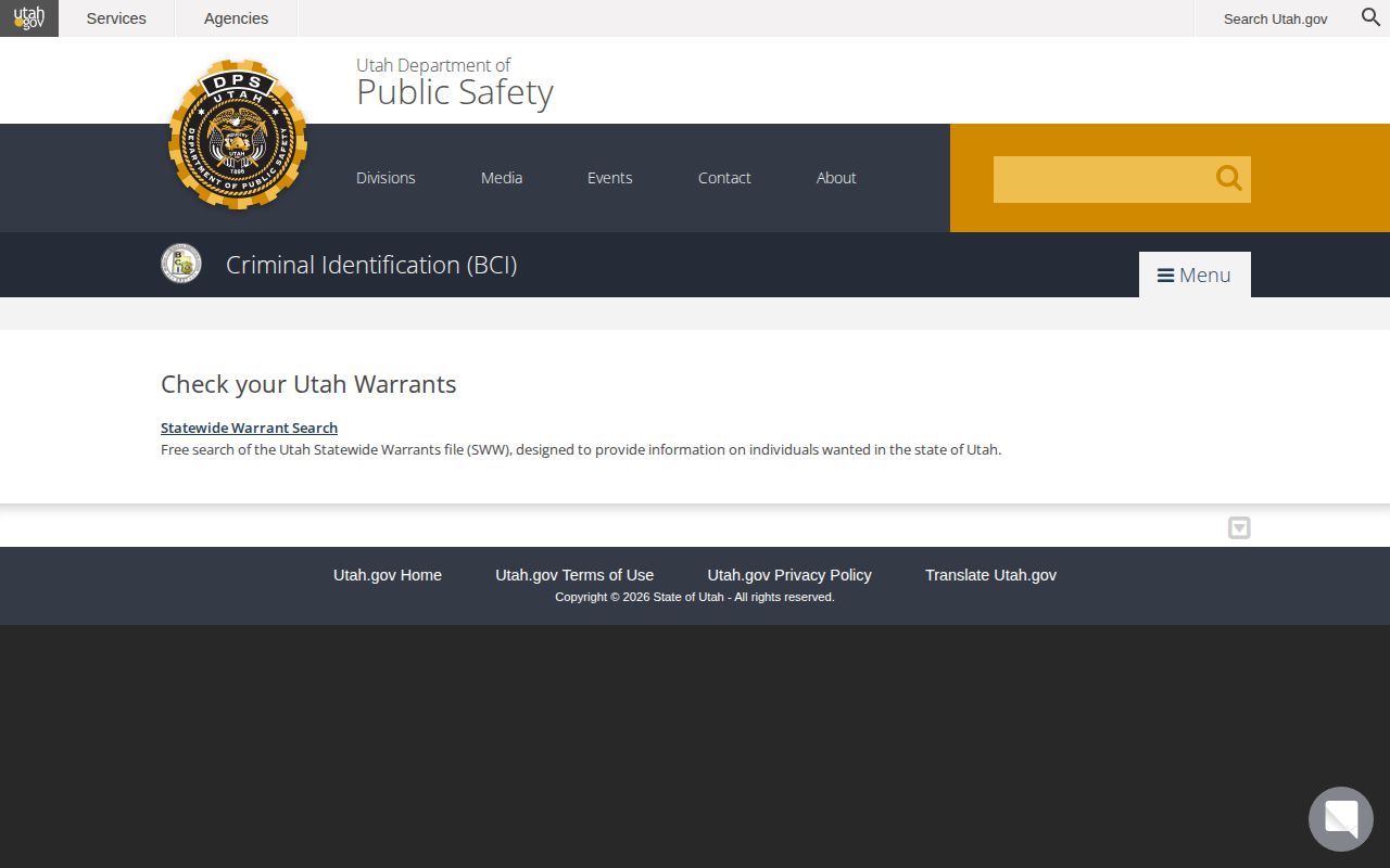 Utah warrant check information for Duchesne County most wanted searches